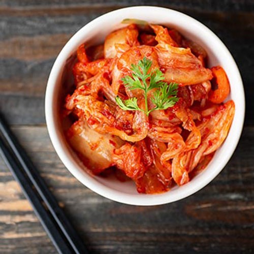 Leckeres Kimchi - koreanisch fermentierter Kohl